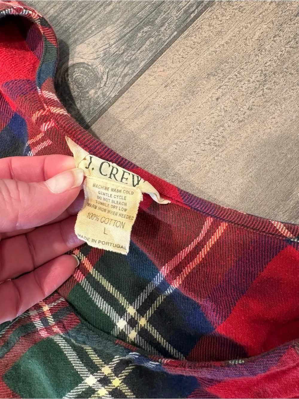 J Crew Plaid Pajamas One Piece Union Suit Jumper Cotton Button Up PJs womens L